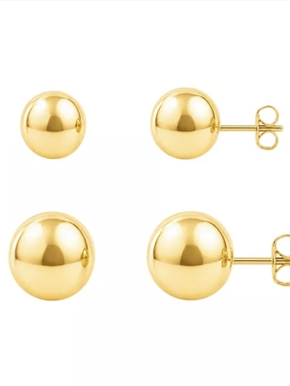 NWT PRIMROSE 2-Pair 14k Gold Flash Plated Polished Stud Earring Set